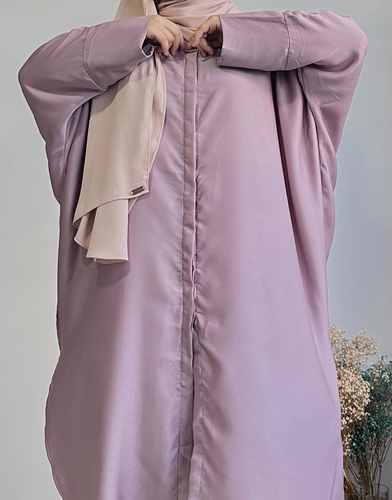 Zeyna Kaftan Tunic Set in Purple