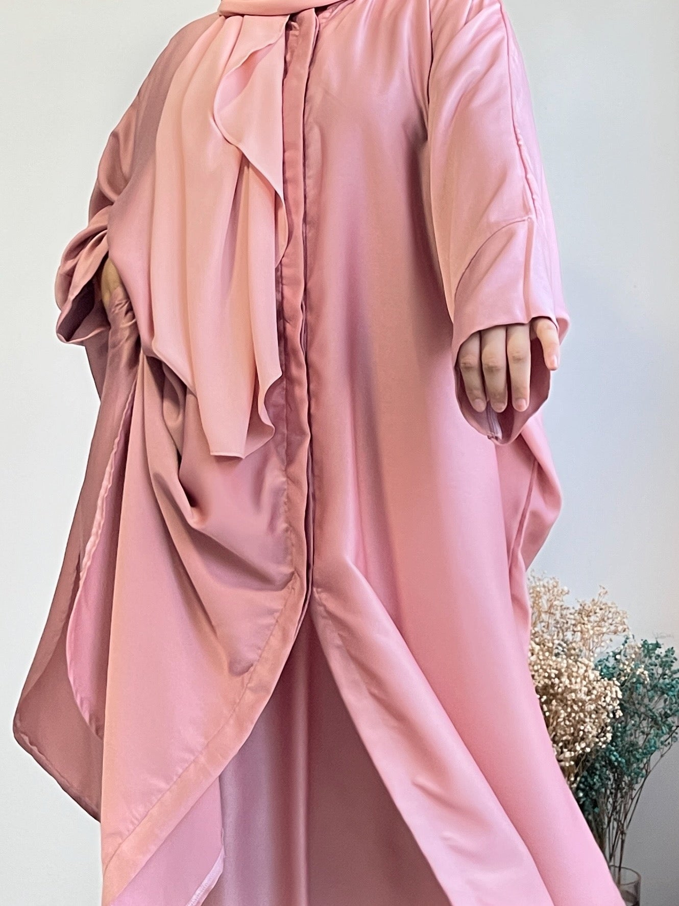 Zeyna Kaftan Tunic Set in Blush