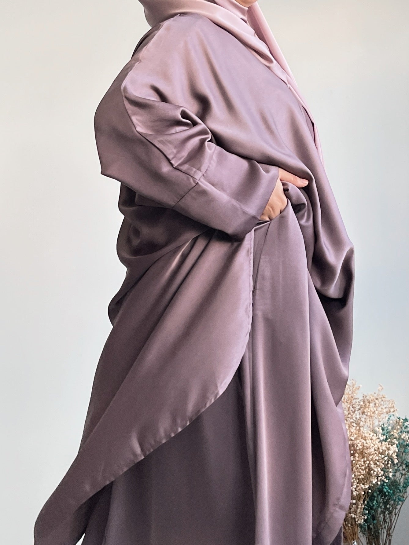 Zeyna Kaftan Tunic Set in Mauve