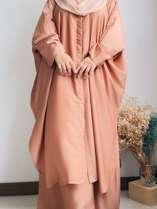 Zeyna Kaftan Tunic Set in Terracotta