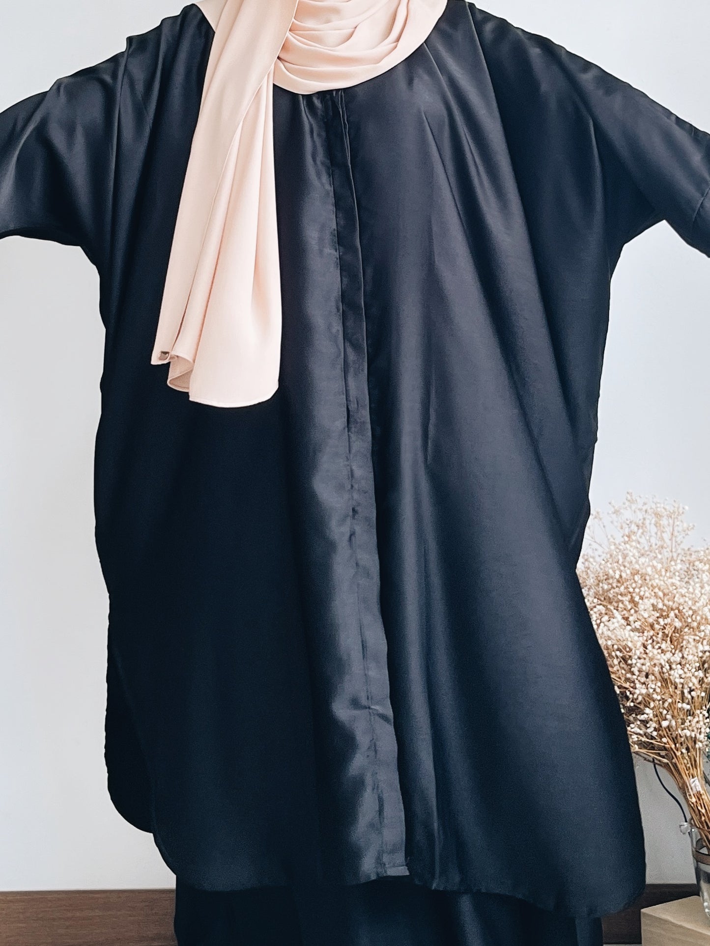 Zeyna Kaftan Tunic Set in Black