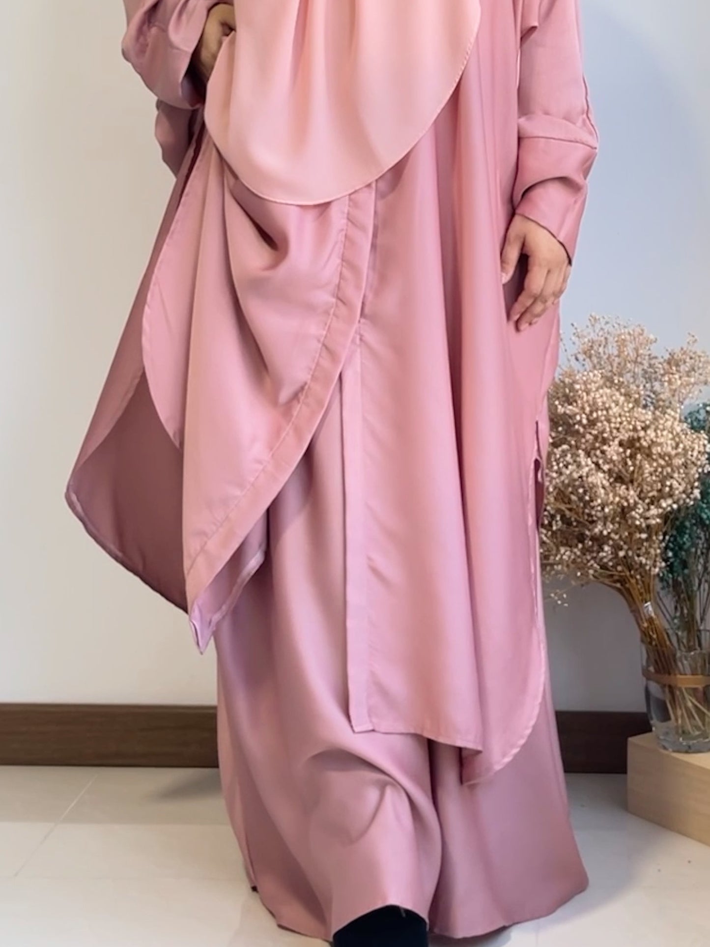 Zeyna Kaftan Tunic Set in Blush