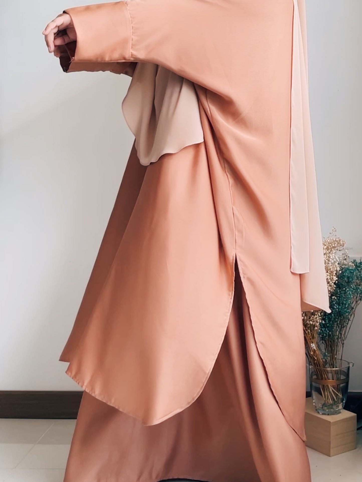 Zeyna Kaftan Tunic Set in Terracotta