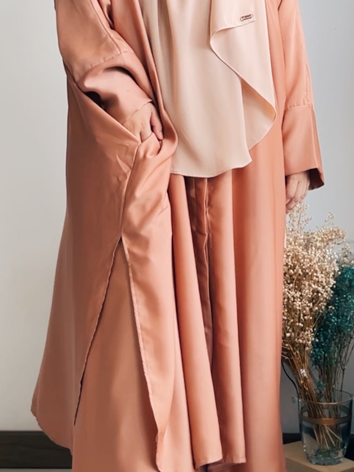 Zeyna Kaftan Tunic Set in Terracotta