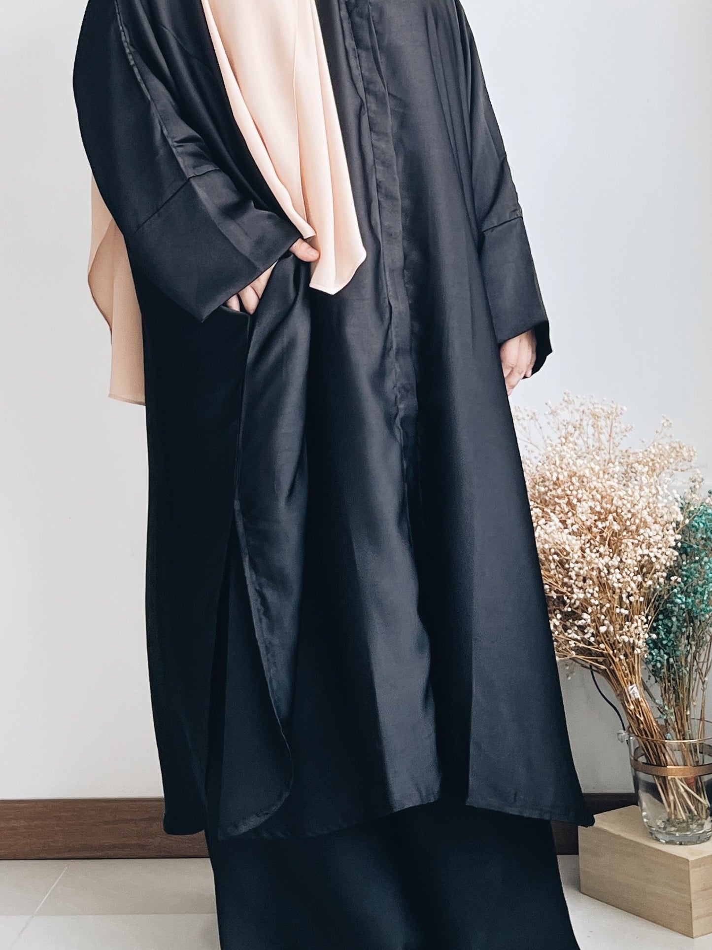 Zeyna Kaftan Tunic Set in Black