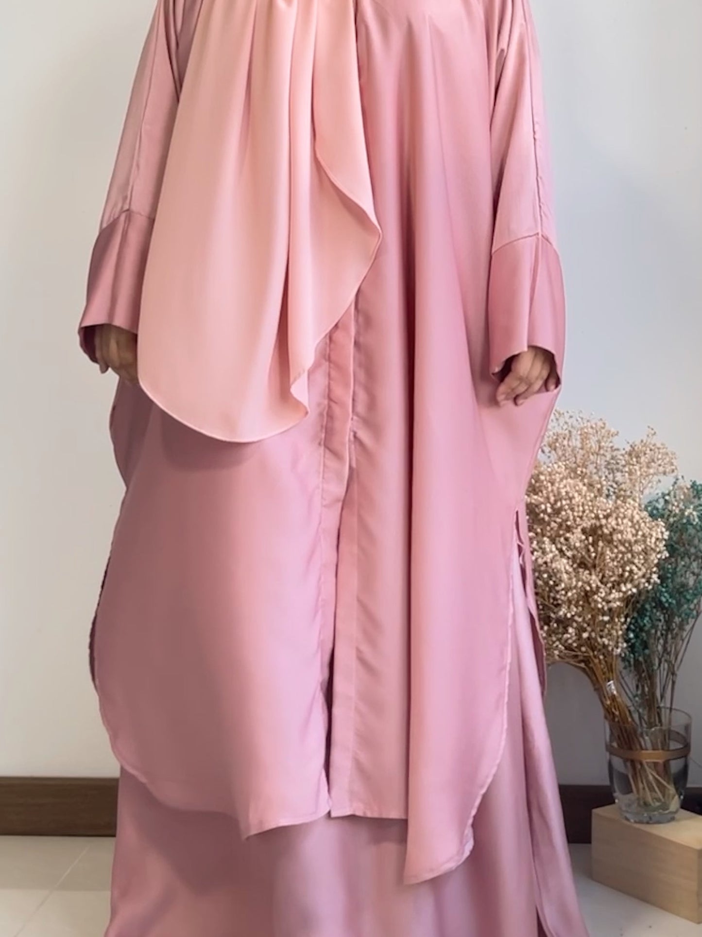 Zeyna Kaftan Tunic Set in Blush