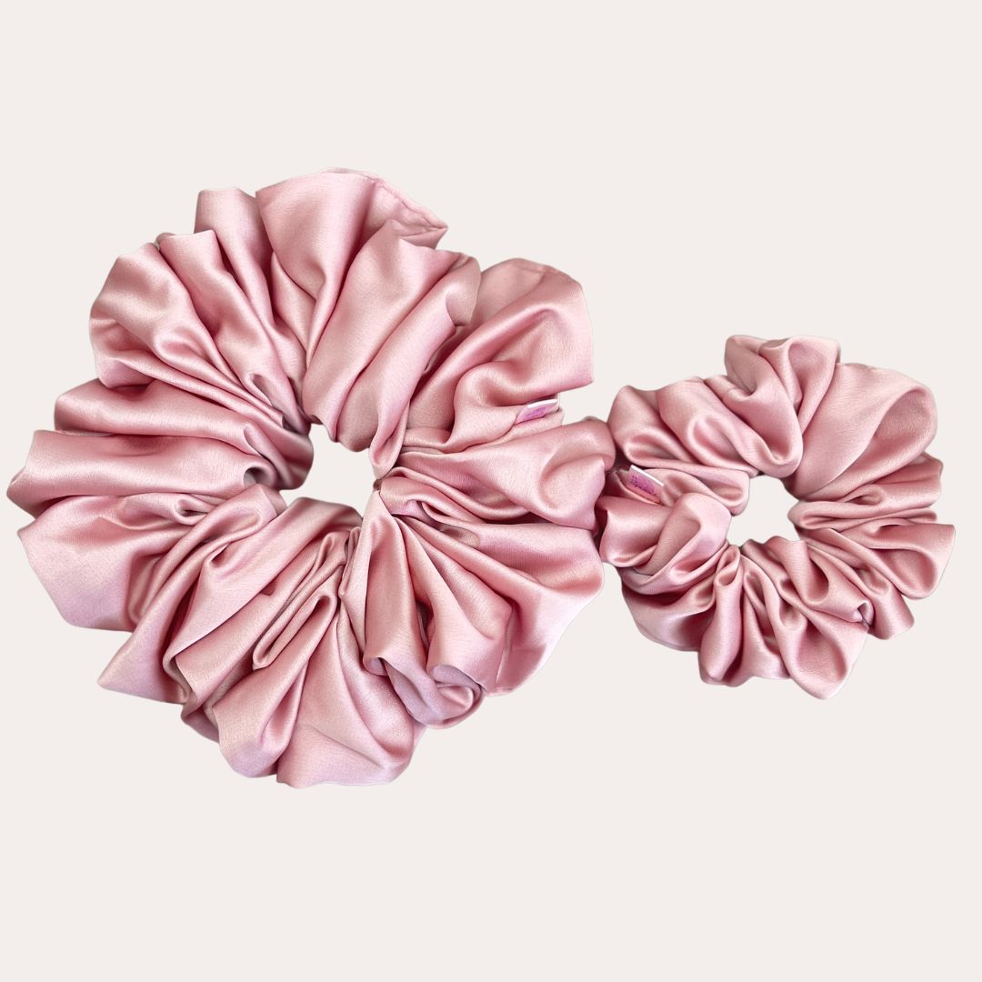 Satin Silk Scrunchie Set in Delicate