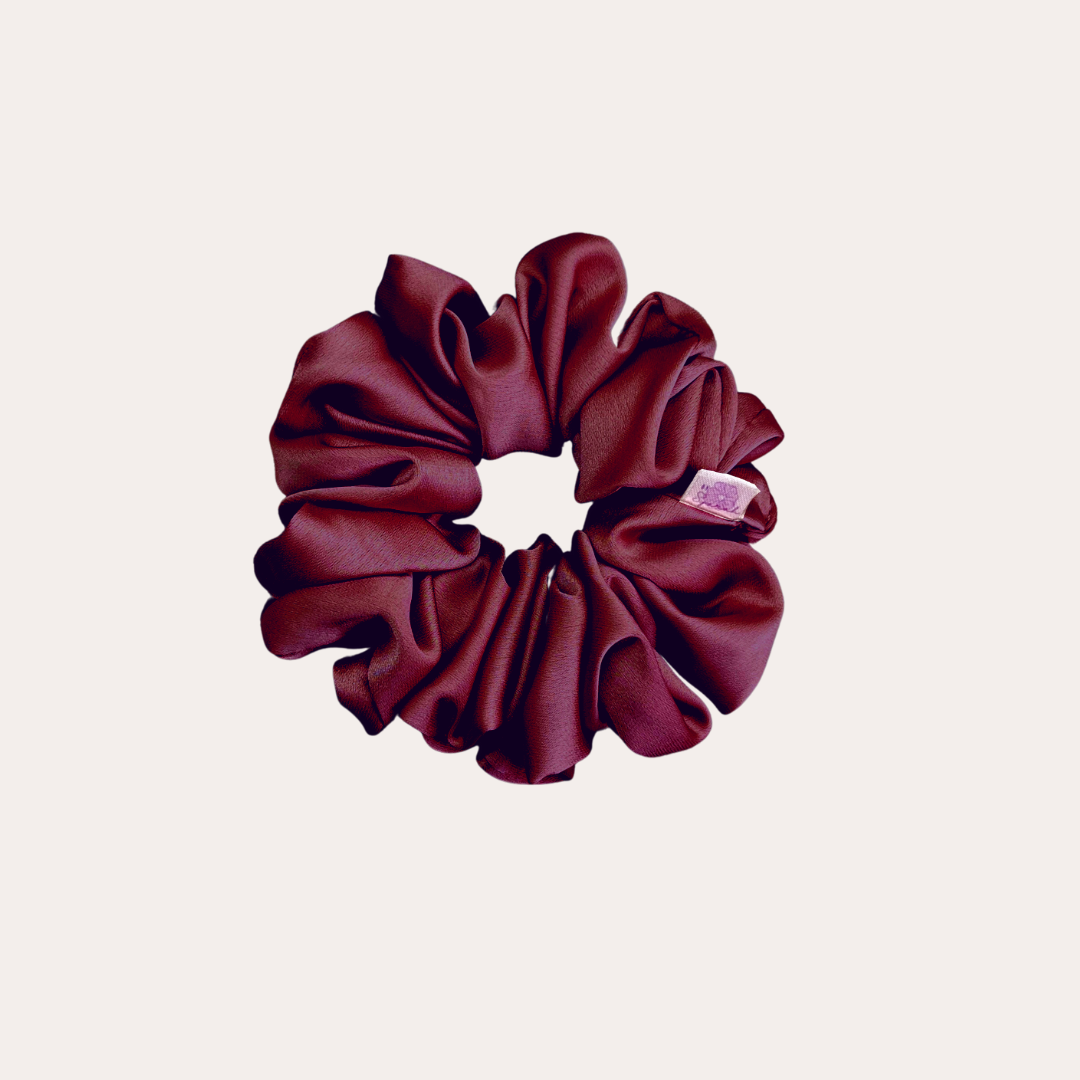 Satin Silk Scrunchie Set in Deep